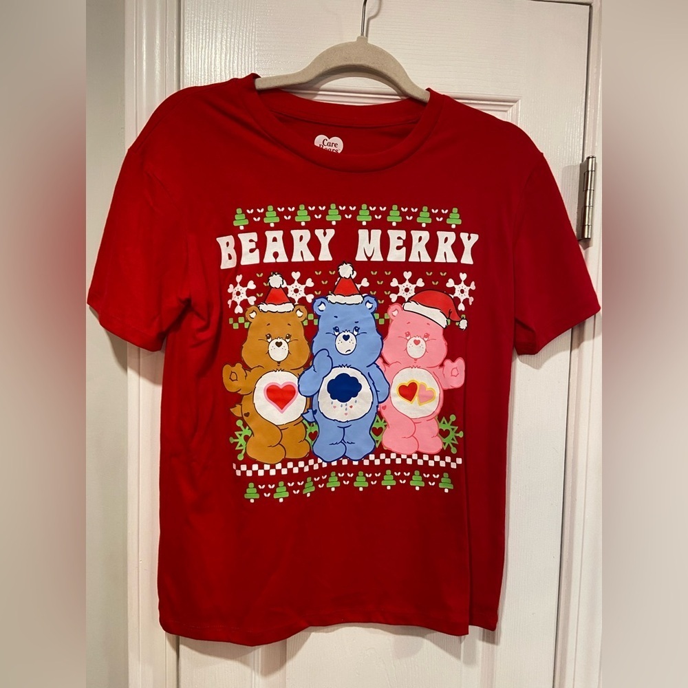 NWOT Care Bears Size XS Red Beary Merry Christmas Graphic Tee Shirt